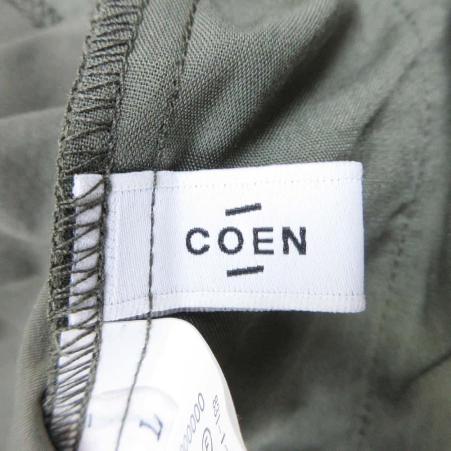 美品 coen コーエン マルチファンクション ジップサロペット オーバーオール オールインワン ワイドパンツ L オリーブ カーキ レディース 古着 中古 | coen | 06