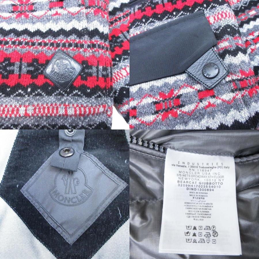 良品 MONCLER W モンクレール ダブリュー 13aw BEARCAT 3WAY ダウンジャケット ノルディックニット ブルゾン 2 ブラック レッド メンズ 古着 中古 USED MONCLER（モンクレール） 良品 MONCLER W ダブリュー 13aw BEARCAT