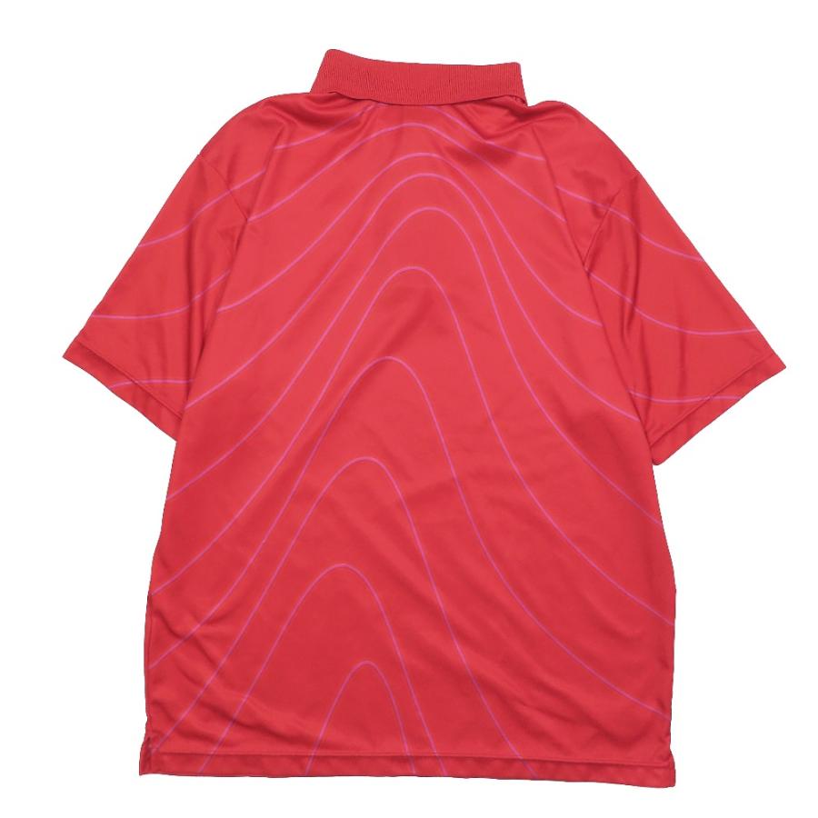 美品 NIKE ナイキ 90's 00's ヴィンテージ テニス ハーフジップ カットソー スポーツウェア 半袖 ロゴ ライン トップス M レッド メンズ 古着 中古 | NIKE | 01