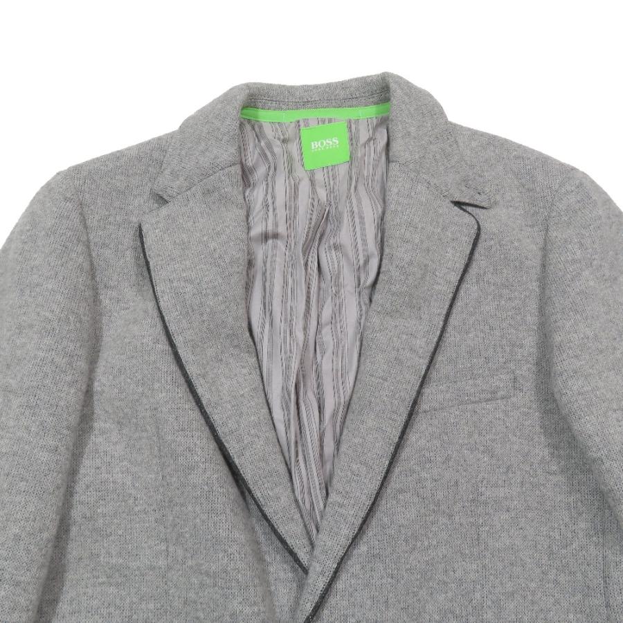 美品 HUGO BOSS ヒューゴボス テーラードジャケット ブレザー エルボーパッチ 2B 総裏 サイドベンツ ウール IT46 グレー メンズ 古着 中古 USED HUGO BOSS（ヒューゴ・ボス） 美品 テーラードジャケット ブレザー