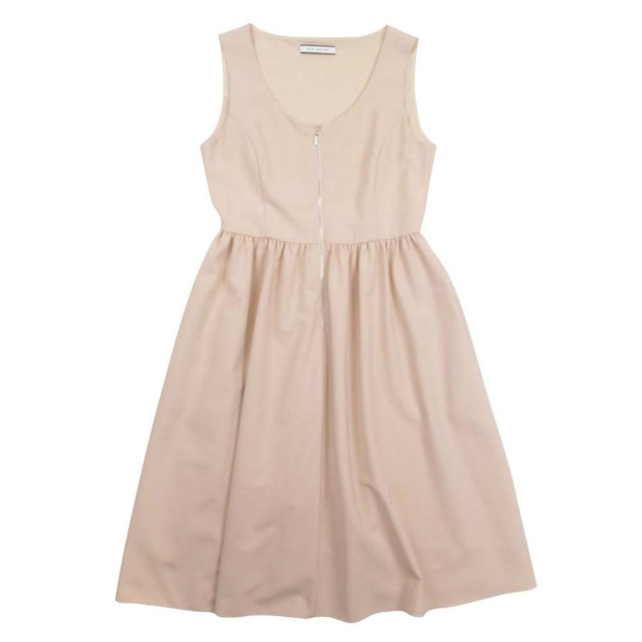 美品 FOXEY フォクシー DRESS BLOSSOM ノースリーブワンピース フロントジップ ドレスブロッサム 40 ピンクベージュ レディース 古着 中古 | FOXEY