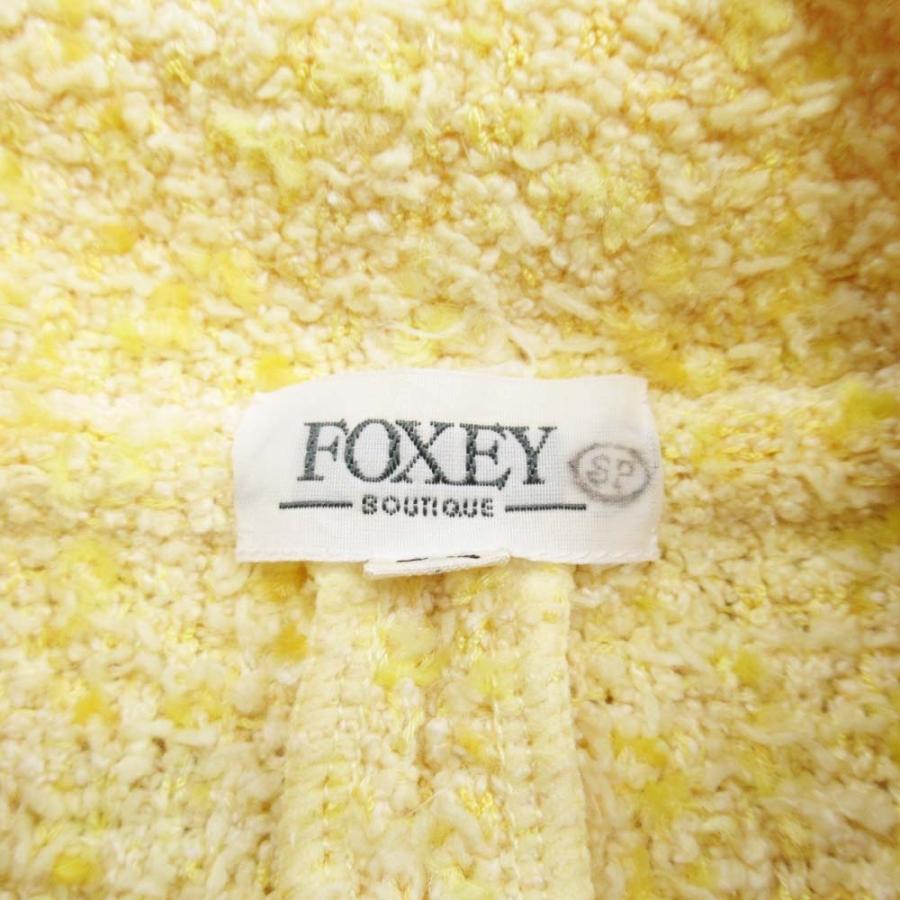 美品 FOXEY フォクシー サマーツイード ステンカラージャケット ジップ
