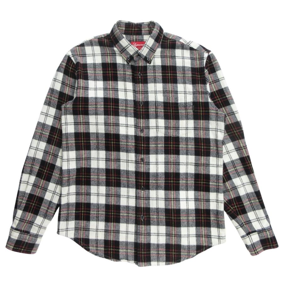 良品 Supreme シュプリーム コットン タータンチェック柄 フランネル シャツ カットソー 長袖 ボタンダウン サイズS 白 黒 赤 黄 メンズ 古着 中古 | Supreme