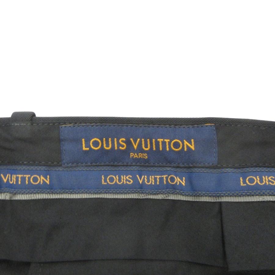 未使用 LOUIS VUITTON ルイヴィトン スラックス テーパード パンツ ボトムス ギャバジンウール 大きいサイズ 48 黒 ブラック メンズ 古着 中古 | LOUIS VUITTON | 06
