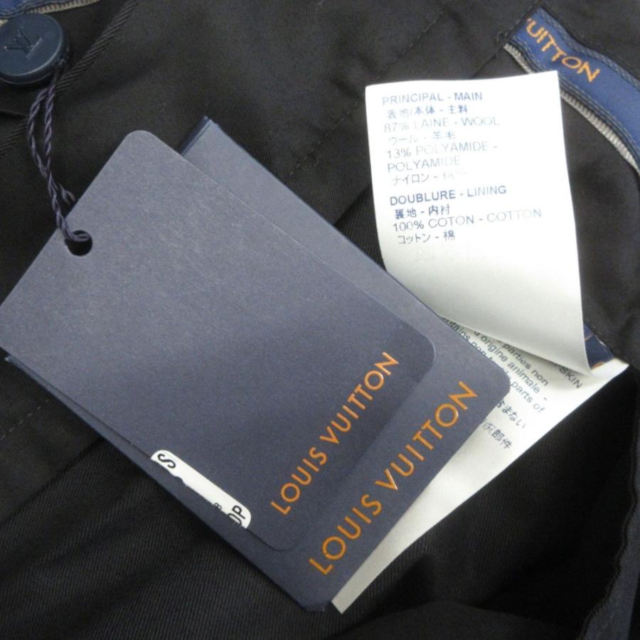 未使用 LOUIS VUITTON ルイヴィトン スラックス テーパード パンツ ボトムス ギャバジンウール 大きいサイズ 48 黒 ブラック メンズ 古着 中古 | LOUIS VUITTON | 07