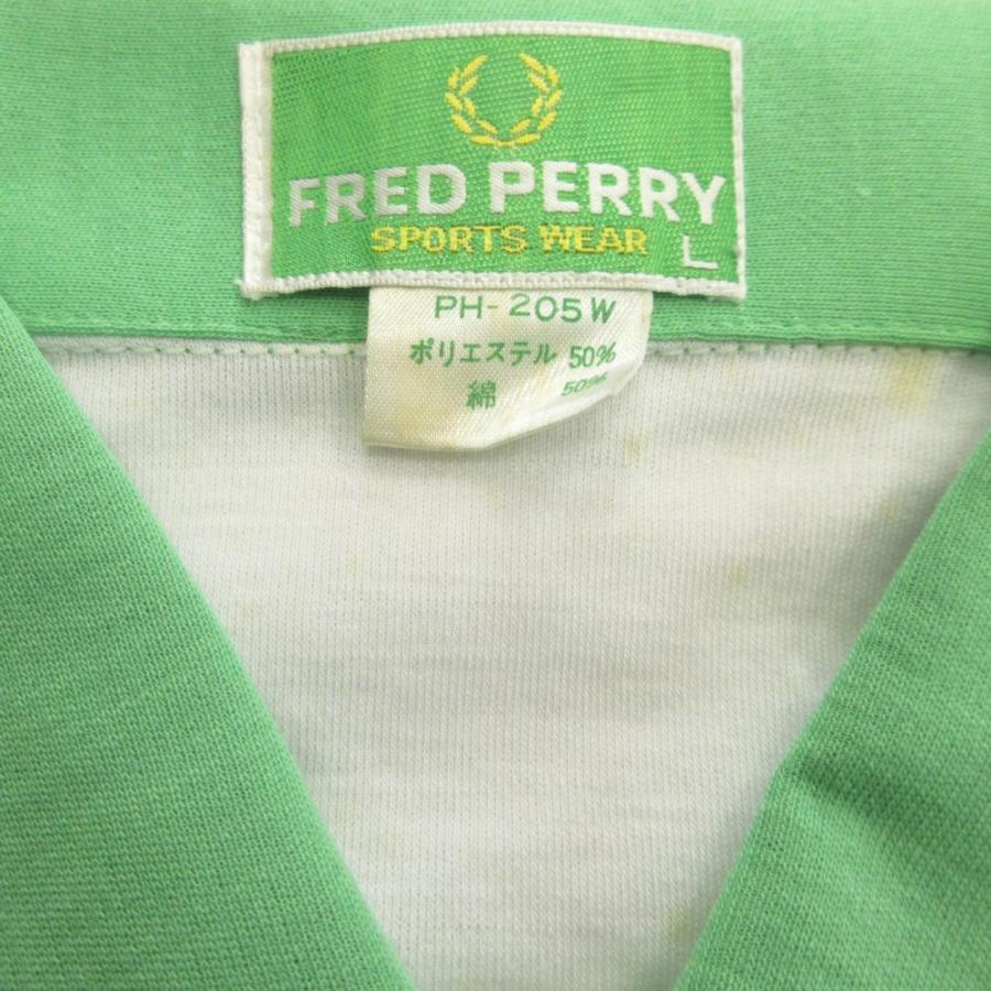 未使用 FRED PERRY フレッドペリー 90's ポロシャツ カットソー ロゴ 刺繍 ヴィンテージ L 白 ホワイト 緑 グリーン レディース 古着 中古 | FRED PERRY | 06