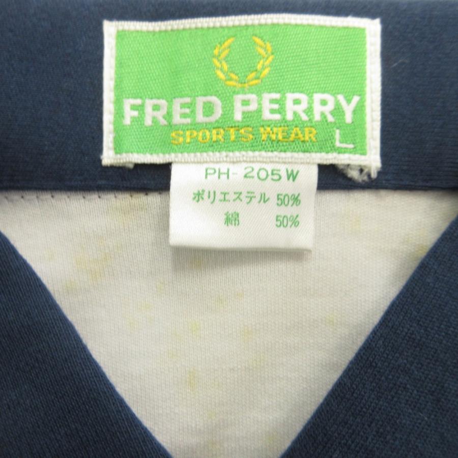 未使用 FRED PERRY フレッドペリー 90's ポロシャツ カットソー ロゴ 刺繍 ヴィンテージ L 白 ホワイト ネイビー レディース 古着 中古 | FRED PERRY | 07