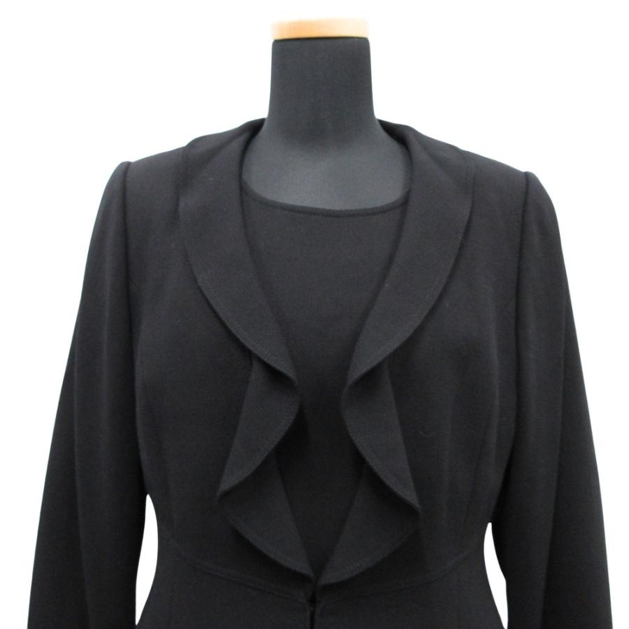 美品 miss ashida ミス アシダ ウール アンサンブル ジャケット ワンピース ミモレ丈 フォーマル 11号 黒 ブラック レディース 古着 中古 | miss ashida | 03