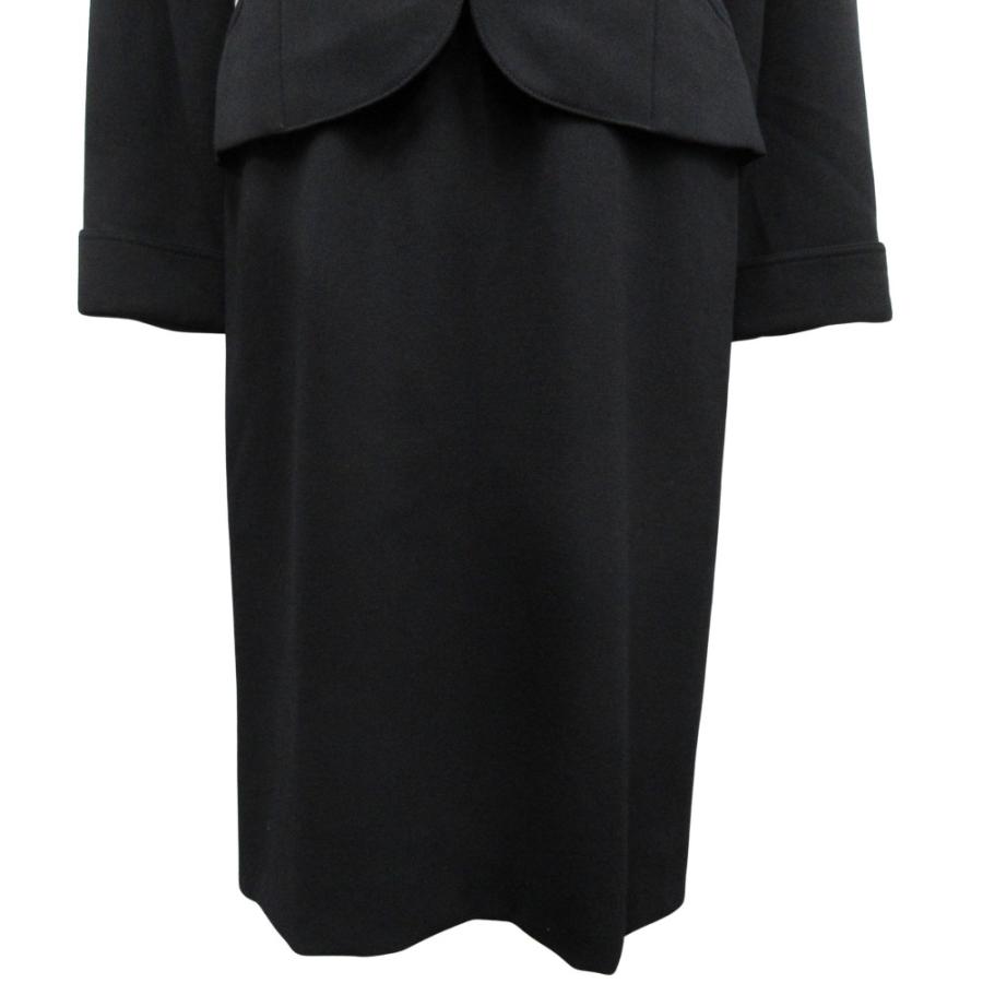 美品 miss ashida ミス アシダ ウール アンサンブル ジャケット ワンピース ミモレ丈 フォーマル 11号 黒 ブラック レディース 古着 中古 | miss ashida | 04