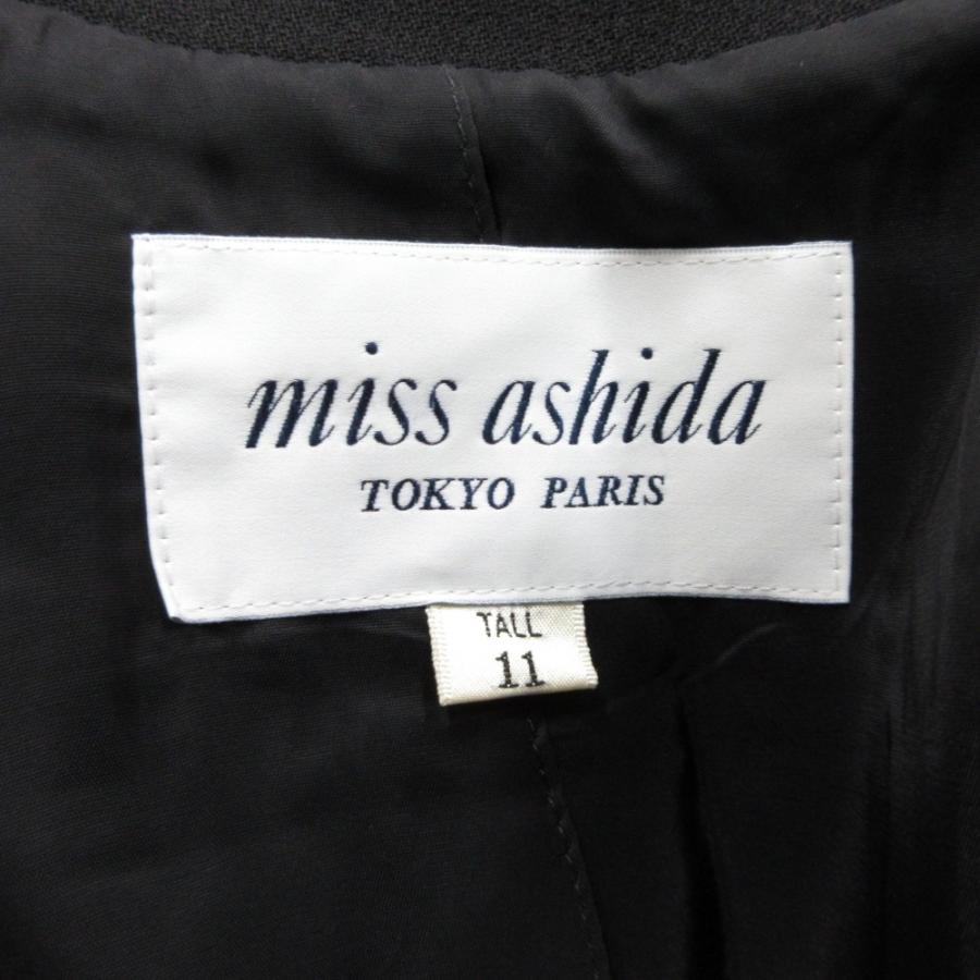 美品 miss ashida ミス アシダ ウール アンサンブル ジャケット ワンピース ミモレ丈 フォーマル 11号 黒 ブラック レディース 古着 中古 | miss ashida | 07