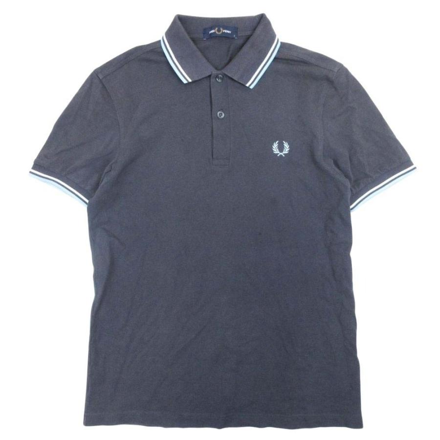 FRED PERRY（フレッドペリー） 美品 ロゴ刺繍 ポロシャツ カットソー 