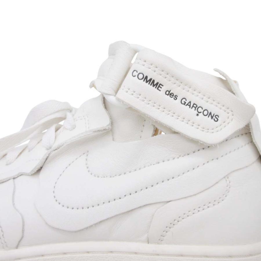 美品 NIKE x COMME des GARCONS ナイキ x コムデギャルソン Air Force 1 Mid エアフォース1 スニーカー DC3601-100 US6/24.0cm 白 レディース 古着 中古 | NIKE | 05