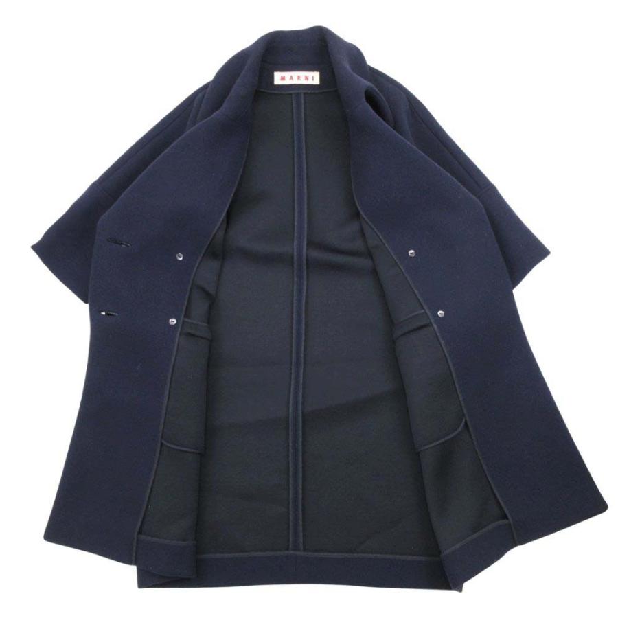 良品 MARNI マルニ ビッグラペル ピーコート コクーンシルエット ジャケット ブルゾン アウター 五分袖 36 紺 ネイビー レディース 古着 中古 | MARNI | 02