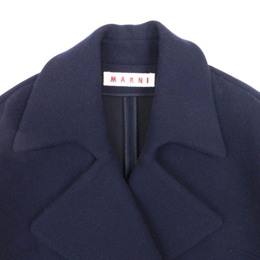 良品 MARNI マルニ ビッグラペル ピーコート コクーンシルエット ジャケット ブルゾン アウター 五分袖 36 紺 ネイビー レディース 古着 中古 | MARNI | 03