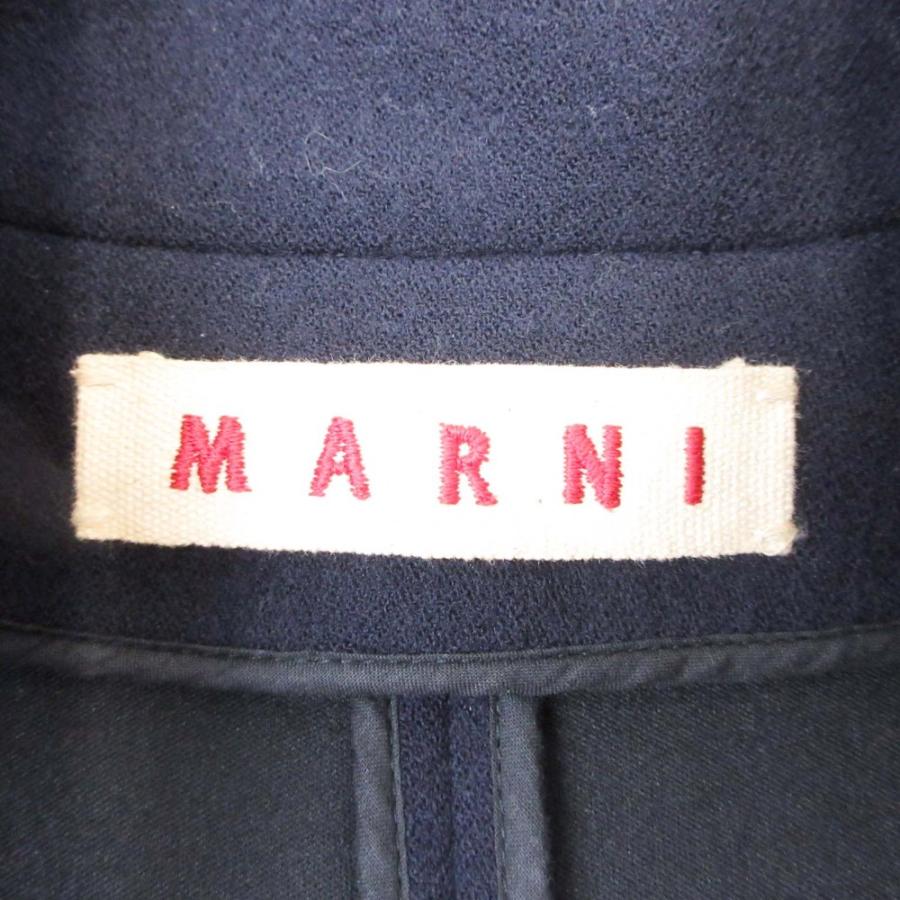 良品 MARNI マルニ ビッグラペル ピーコート コクーンシルエット ジャケット ブルゾン アウター 五分袖 36 紺 ネイビー レディース 古着 中古 | MARNI | 04