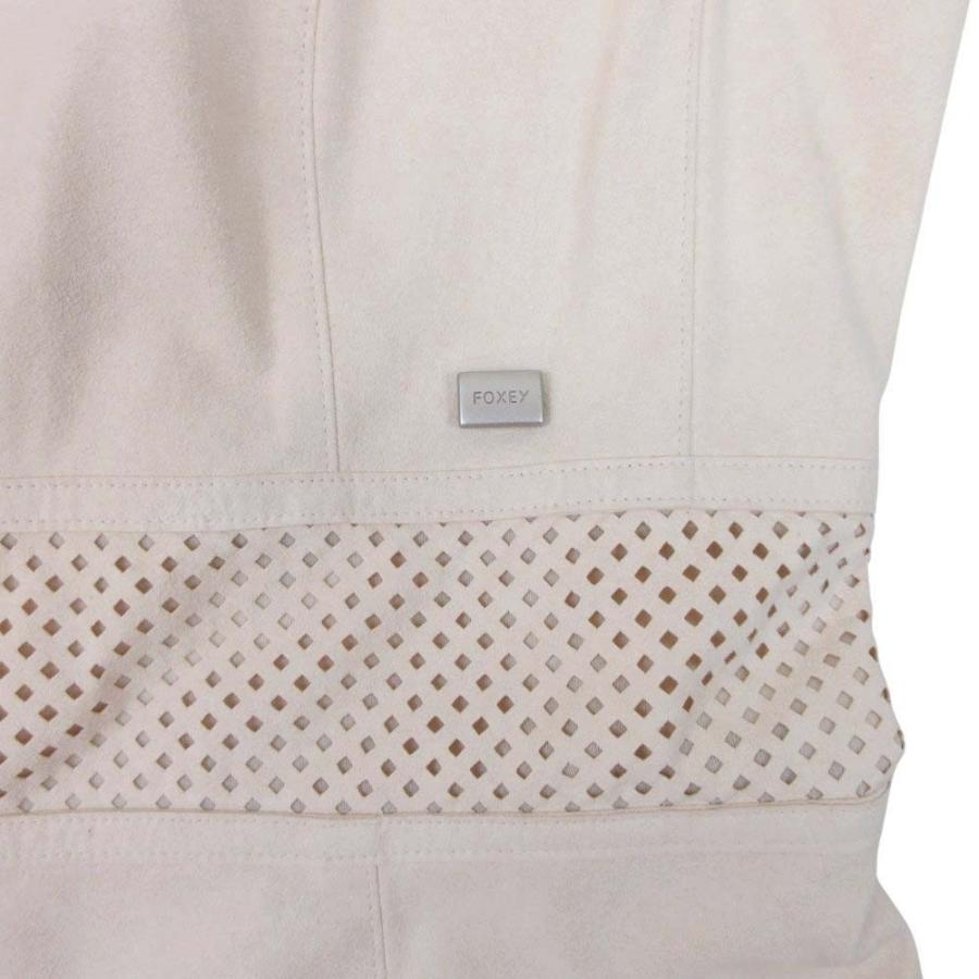 美品 FOXEY フォクシー モンテナポレオーネ スエード調 ワンピース ノースリーブ 膝丈 ハーフ フレア Aライン レース 38 ベージュ レディース 古着 中古 | FOXEY | 04