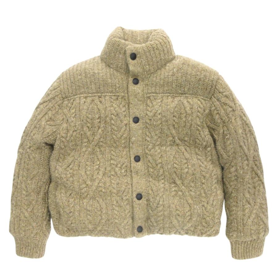 美品 MONCLER モンクレール グルノーブル ELLESMERE ウール ツイード ニット ダウン ジャケット ジャンパー K20979B00004 茶 ブラウン メンズ 古着 中古 | MONCLER