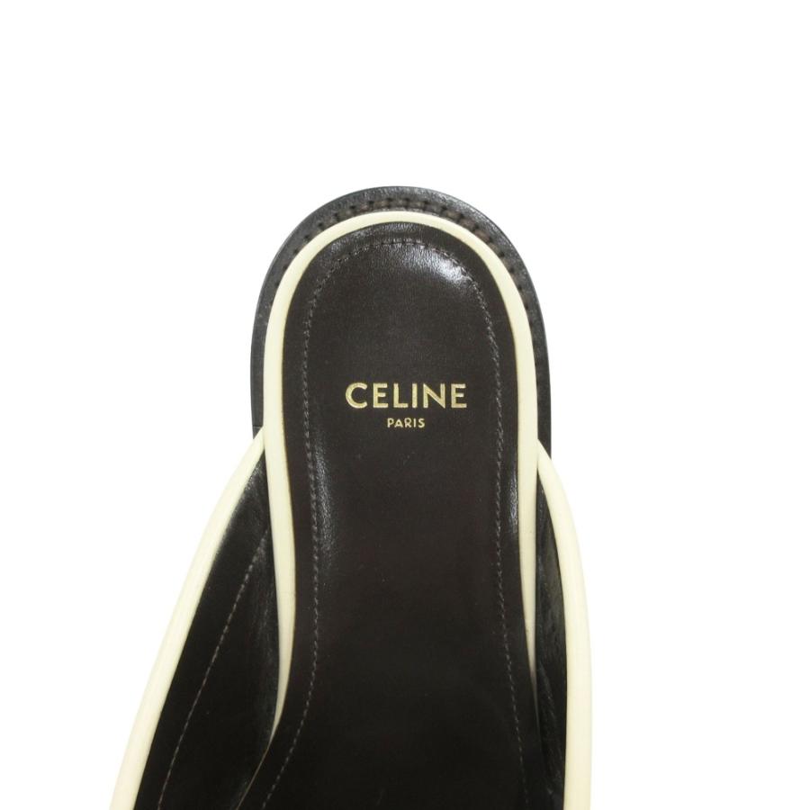 美品 CELINE セリーヌ ルコ トリオンフ ミュール ローファー サンダル シューズ 靴  レザー サイズ37 白 ホワイト ゴールド レディース 古着 中古 | CELINE | 05