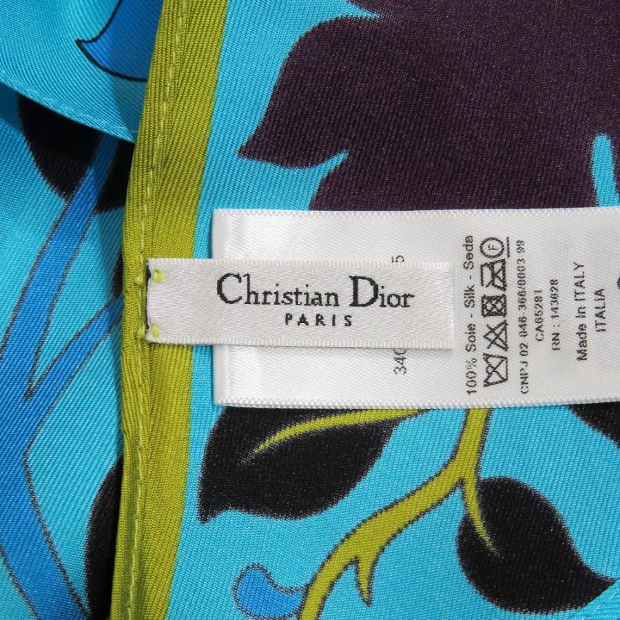 未使用 Christian Dior クリスチャンディオール フラワー ホルターネック シルク トップス カットソー シャツ ブラウス ブルー レディース 古着 中古 | Christian Dior | 05