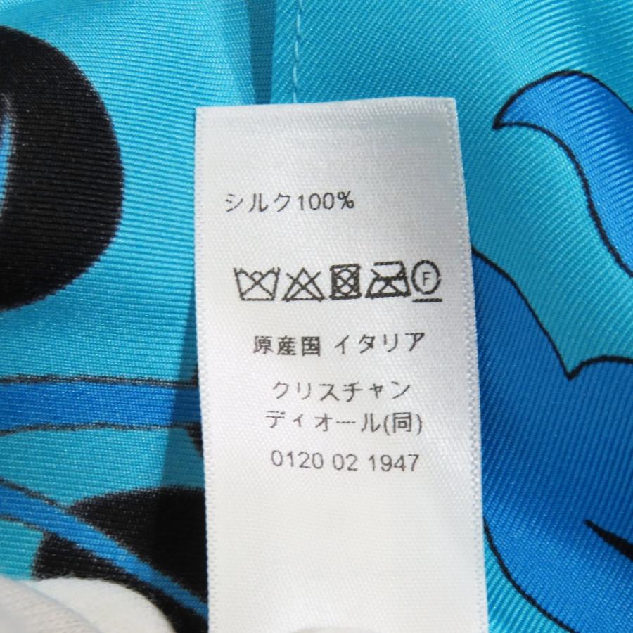 未使用 Christian Dior クリスチャンディオール フラワー ホルターネック シルク トップス カットソー シャツ ブラウス ブルー レディース 古着 中古 | Christian Dior | 07
