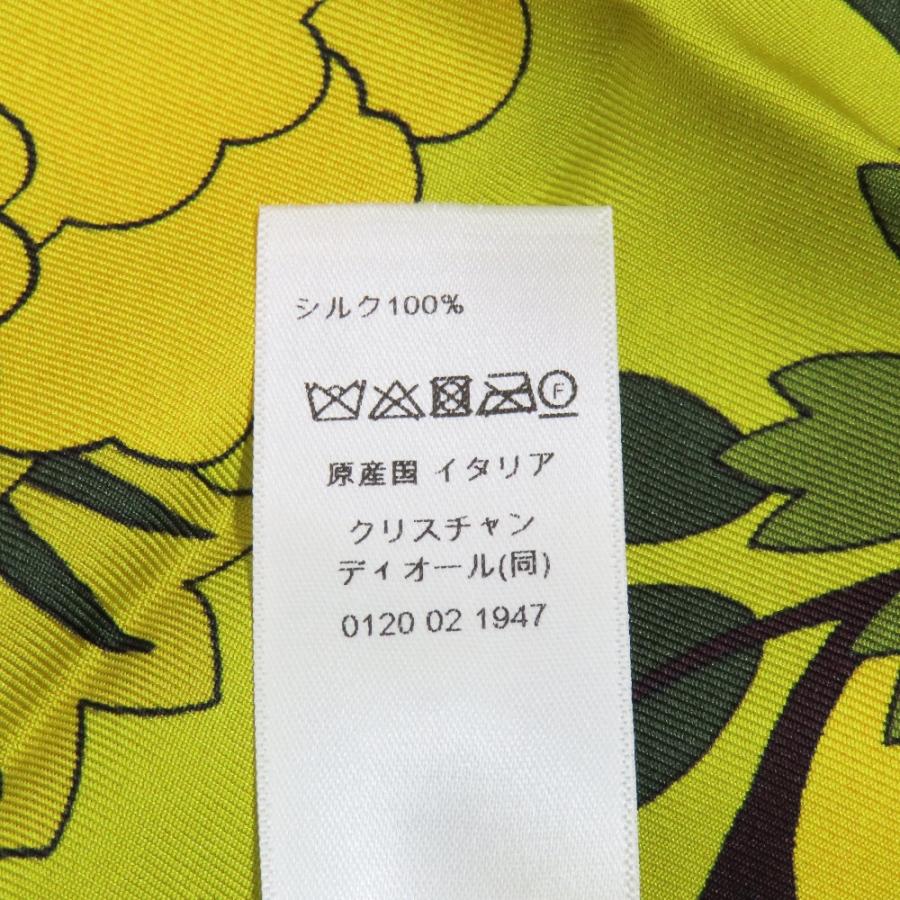 未使用 Christian Dior クリスチャンディオール フラワー ホルターネック シルク トップス カットソー シャツ ブラウス イエロー レディース 古着 中古 | Christian Dior | 07