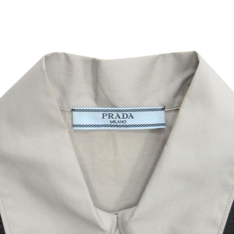 良品 PRADA プラダ フリル シャツ ブラウス カットソー 半袖 アーカイブ ランウェイ着用 サイズ38 グレー レディース 古着 中古 | PRADA | 04