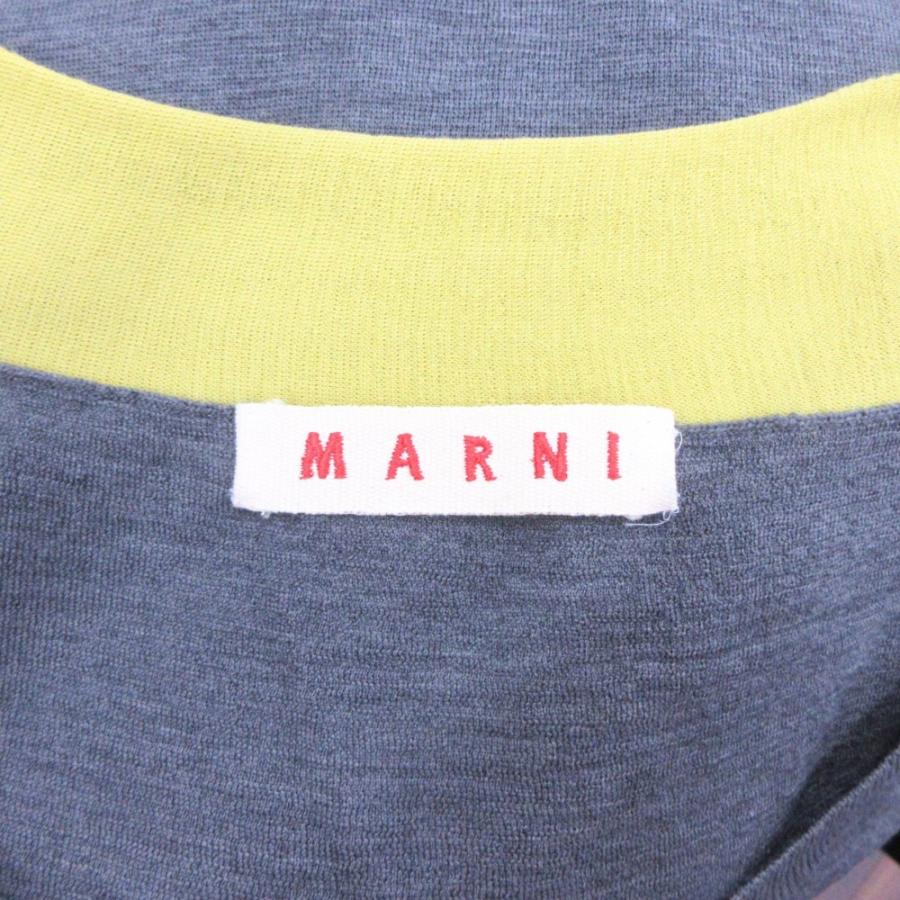 美品 MARNI マルニ ウール ニット カーディガン カットソー バイカラー サイズ38 グレー 黄 イエロー レディース 古着 中古 | MARNI | 06