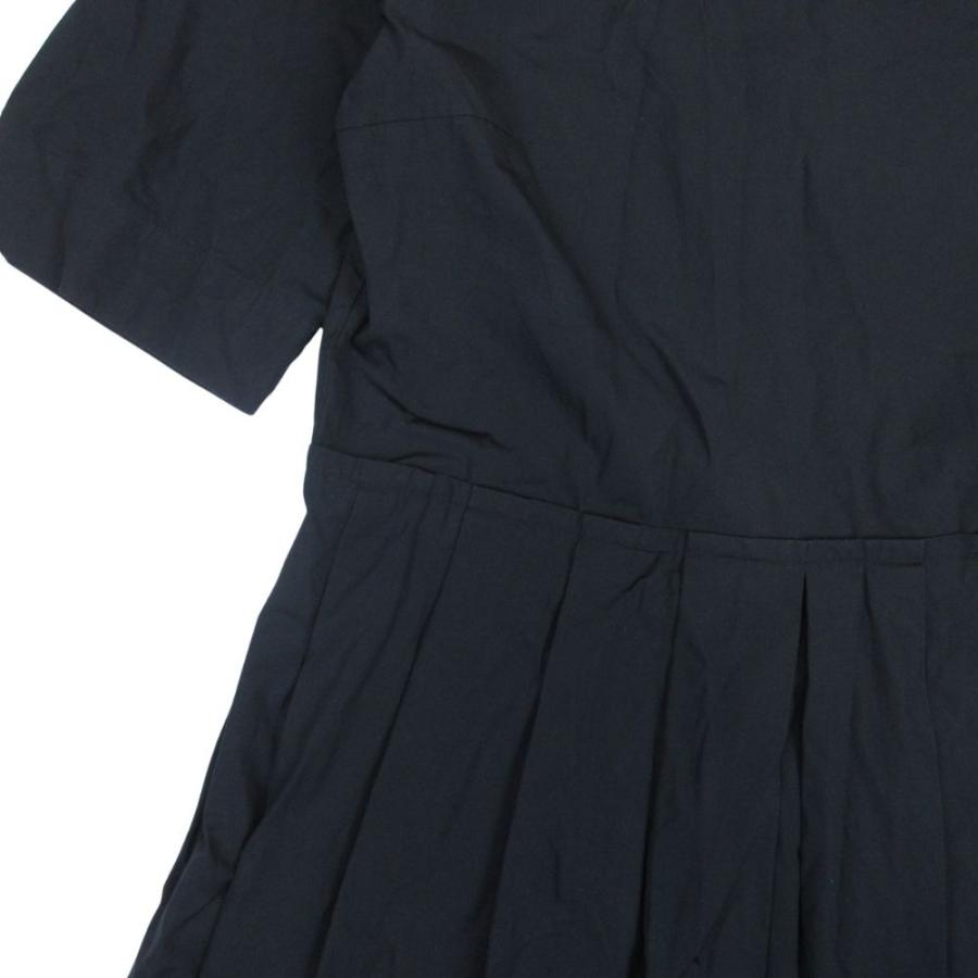 美品 MARGARET HOWELL マーガレットハウエル 25ss SOFT COMPACT COTTON フレアワンピース 七分袖 ミモレ丈 ロング 2 黒 ブラック レディース 古着 中古 | MARGARET HOWELL | 03