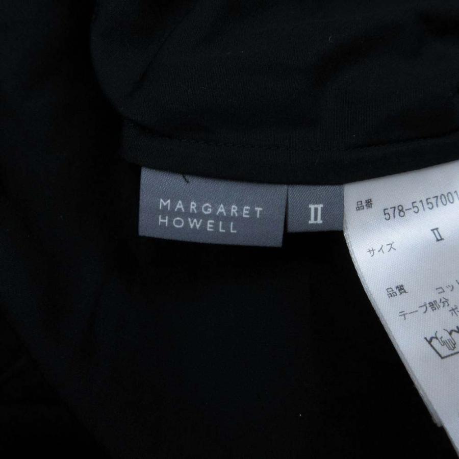 美品 MARGARET HOWELL マーガレットハウエル 25ss SOFT COMPACT COTTON フレアワンピース 七分袖 ミモレ丈 ロング 2 黒 ブラック レディース 古着 中古 | MARGARET HOWELL | 05