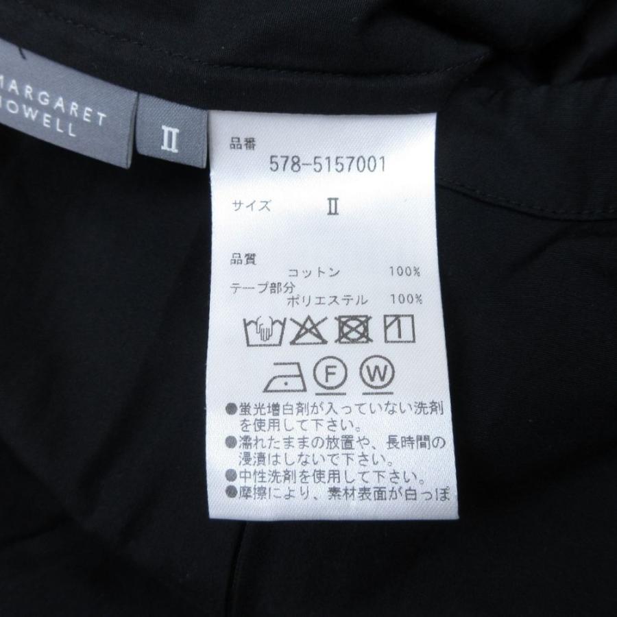 美品 MARGARET HOWELL マーガレットハウエル 25ss SOFT COMPACT COTTON フレアワンピース 七分袖 ミモレ丈 ロング 2 黒 ブラック レディース 古着 中古 | MARGARET HOWELL | 06
