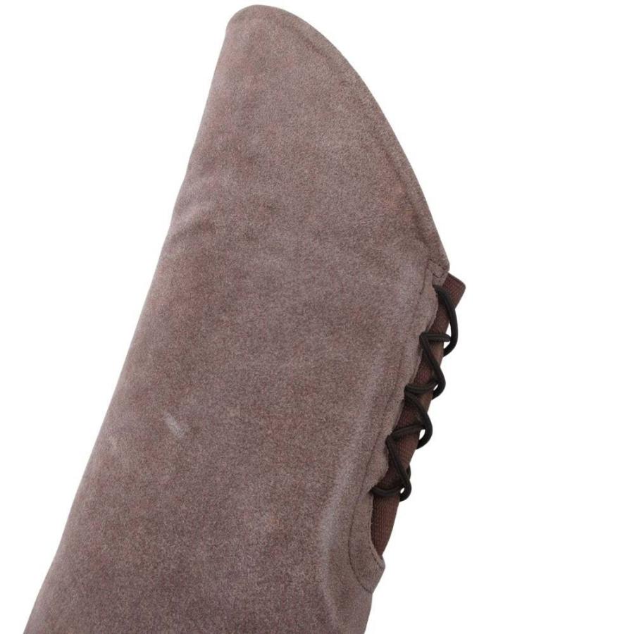 DIANA ダイアナ スエード ロングブーツ ニーハイ 2WAY インヒール フラット バックレースアップ シューズ 靴 23.5 グレージュ レディース 古着 中古 | DIANA | 05