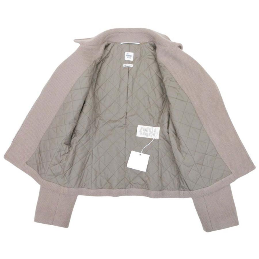 未使用 HERMES エルメス 23aw カシミヤ100％ ダブルライダース ジャケット ブルゾン コート メドール金具 36 ベージュ レディース 古着 中古 | HERMES | 03