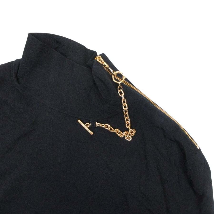 良品 LOUIS VUITTON ルイヴィトン 22aw LVロゴ チェーン ハイネック ハイゲージニット セーター トップス S 黒 ブラック レディース 古着 中古 | LOUIS VUITTON | 02