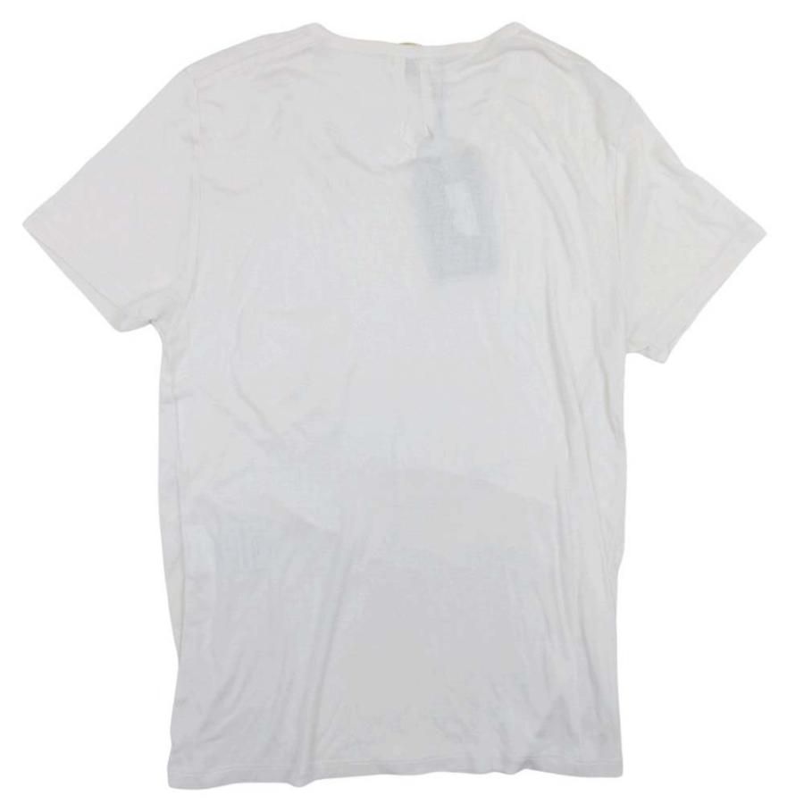 良品 SAINT LAURENT サンローラン 15ss シルクニット Tシャツ トップス 半袖 カットソー Uネック 無地 M オフホワイト レディース 古着 中古 | SAINT LAURENT | 01