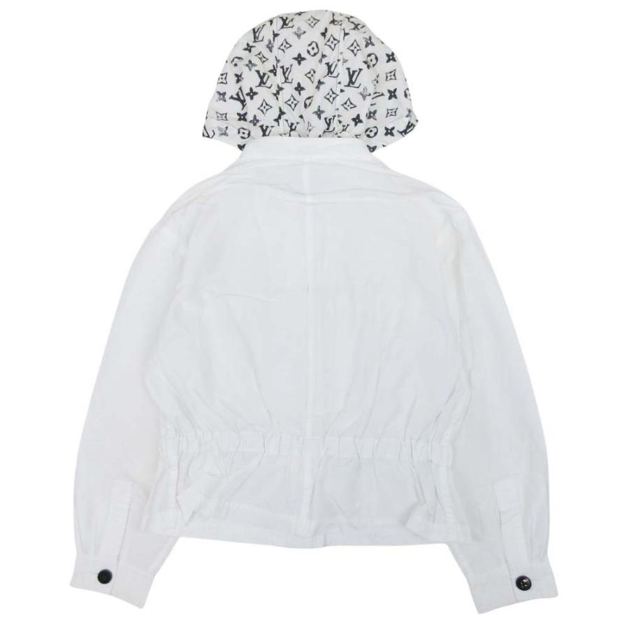 良品 LOUIS VUITTON ルイヴィトン 20ss ショート フーデッドパーカー モノグラムパターン ジャケット ブルゾン 42 白 ホワイト レディース 古着 中古 | LOUIS VUITTON | 01