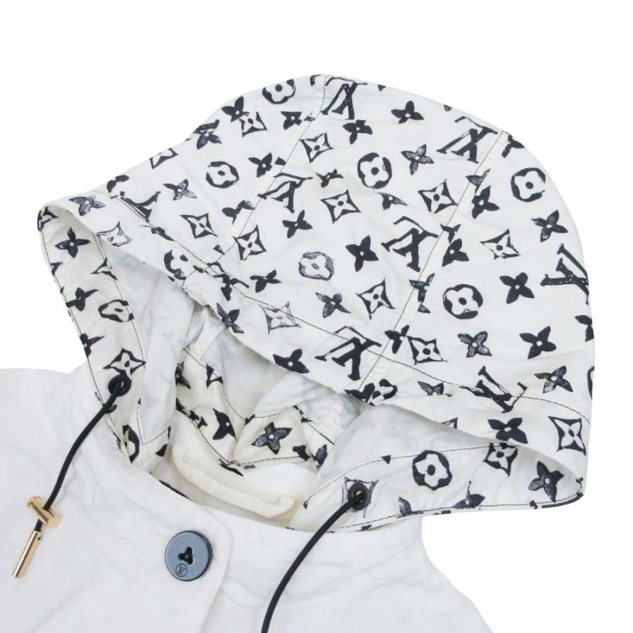 良品 LOUIS VUITTON ルイヴィトン 20ss ショート フーデッドパーカー モノグラムパターン ジャケット ブルゾン 42 白 ホワイト レディース 古着 中古 | LOUIS VUITTON | 02
