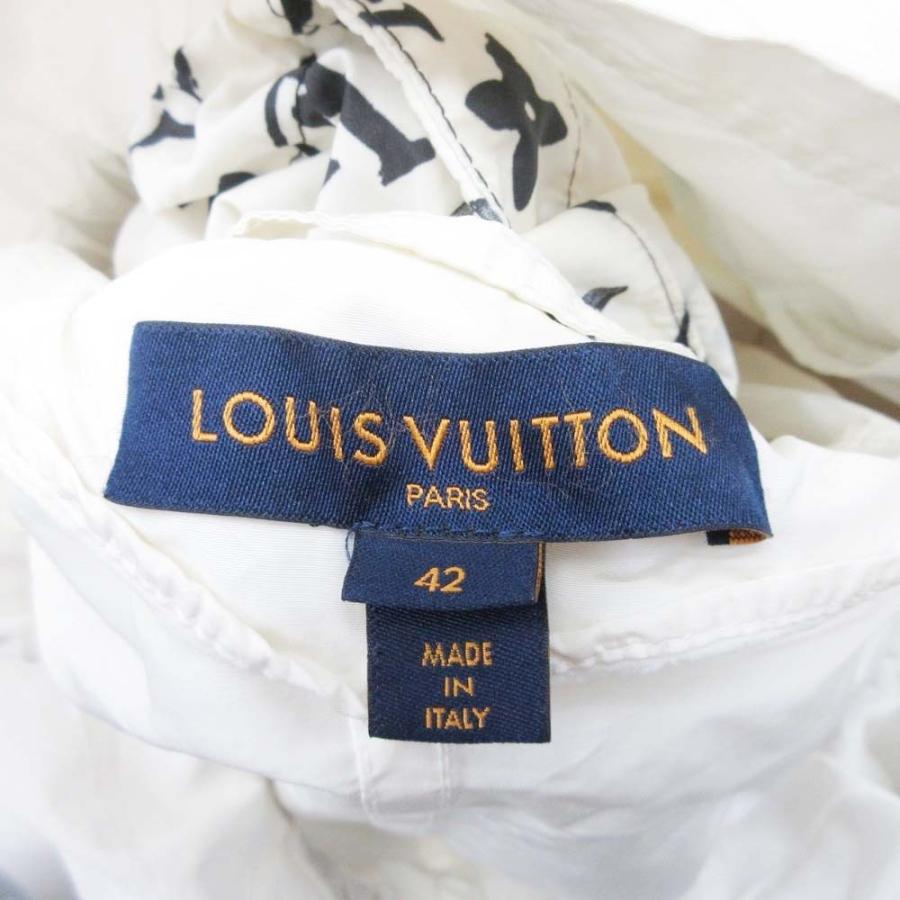 良品 LOUIS VUITTON ルイヴィトン 20ss ショート フーデッドパーカー モノグラムパターン ジャケット ブルゾン 42 白 ホワイト レディース 古着 中古 | LOUIS VUITTON | 05