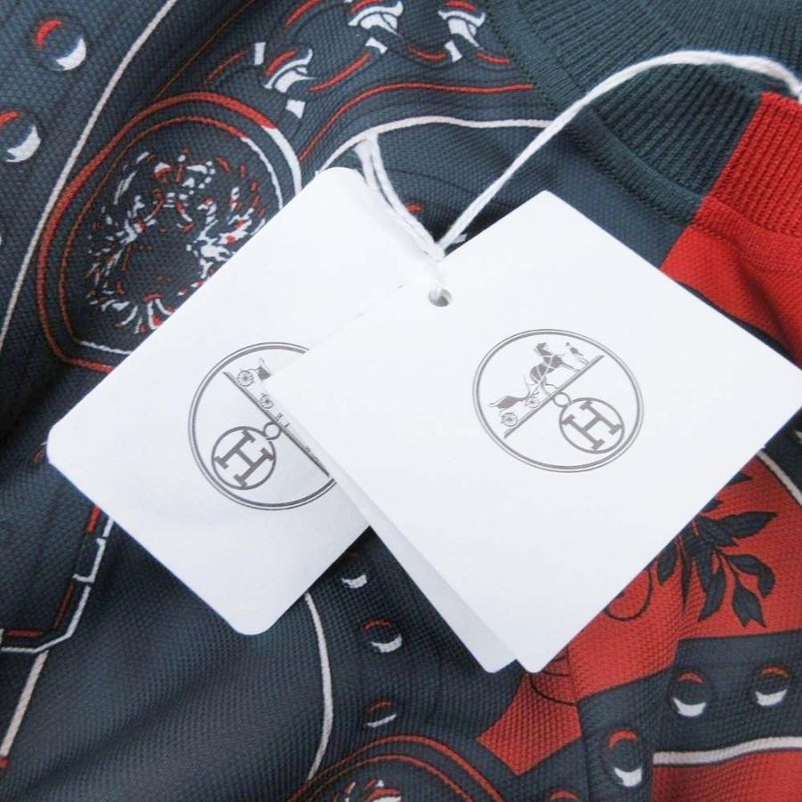 未使用 HERMES エルメス ツイルレーヌ シルク 切替 ニットトップス Grand Tralala グラン トゥラララ ボーダー 34 レッド ネイビー レディース 古着 中古 | HERMES | 08