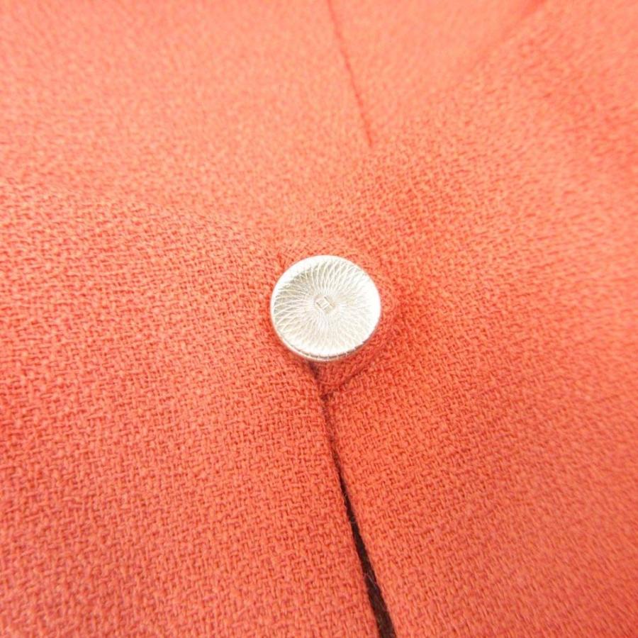 未使用 HERMES エルメス ウールジョーゼット Aライン ブラウス シャツ トップス プルオーバー 七分袖 36 テラコッタ オレンジ レディース 古着 中古 | HERMES | 04