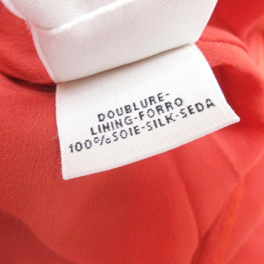 未使用 HERMES エルメス ウールジョーゼット Aライン ブラウス シャツ トップス プルオーバー 七分袖 36 テラコッタ オレンジ レディース 古着 中古 | HERMES | 07