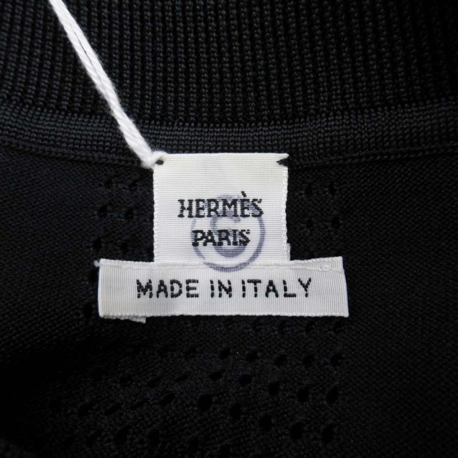 未使用 HERMES エルメス Brides de Gala パンチング シルクニット ハイゲージ セーター クルーネック 式典用馬勒 34 黒 ブラック レディース 古着 中古 | HERMES | 06