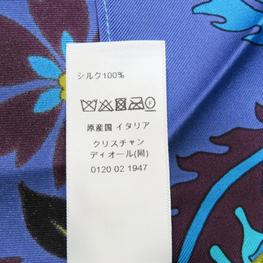 未使用 Christian Dior クリスチャンディオール フラワー ホルターネック シルク トップス カットソー シャツ ブラウス ブルー レディース 古着 中古 | Christian Dior | 07