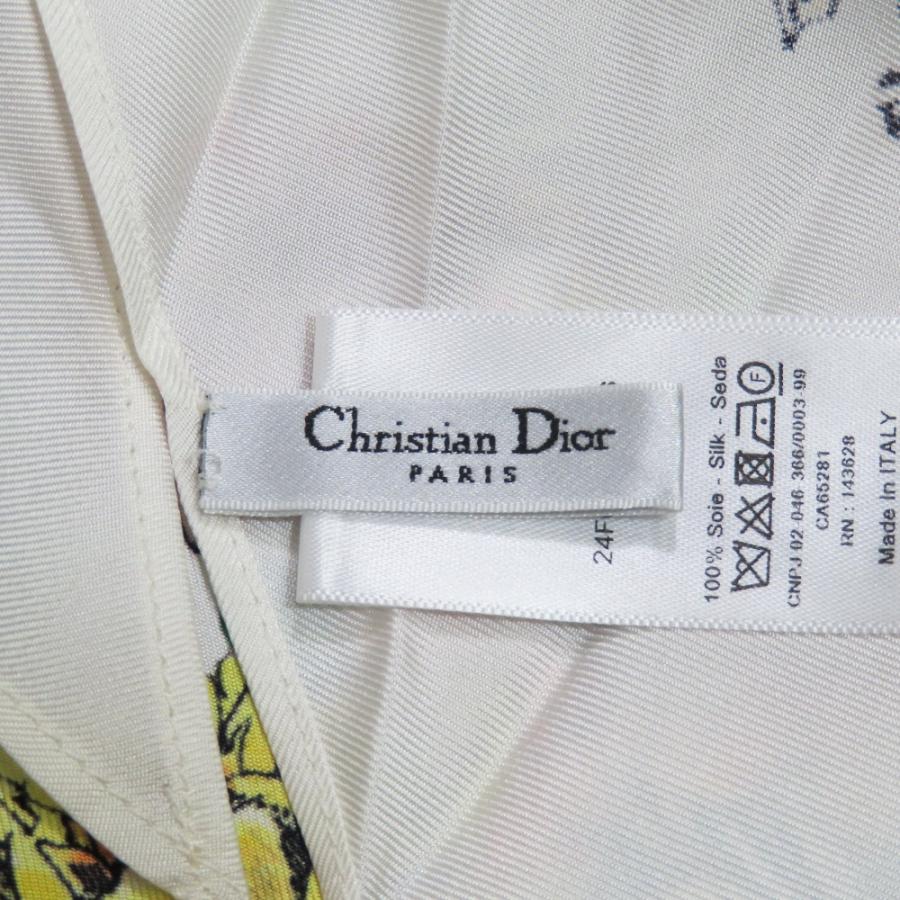 未使用 Christian Dior クリスチャンディオール フラワー ホルターネック シルク トップス カットソー シャツ ブラウス ホワイト レディース 古着 中古 | Christian Dior | 05