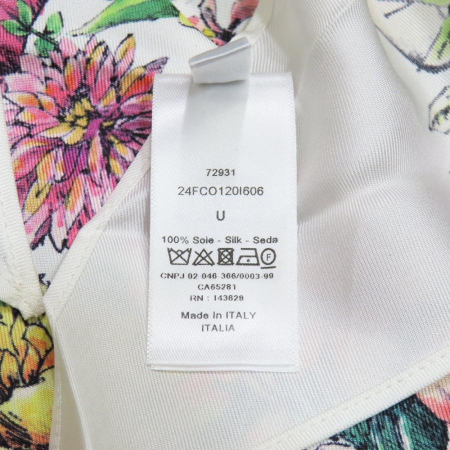 未使用 Christian Dior クリスチャンディオール フラワー ホルターネック シルク トップス カットソー シャツ ブラウス ホワイト レディース 古着 中古 | Christian Dior | 06