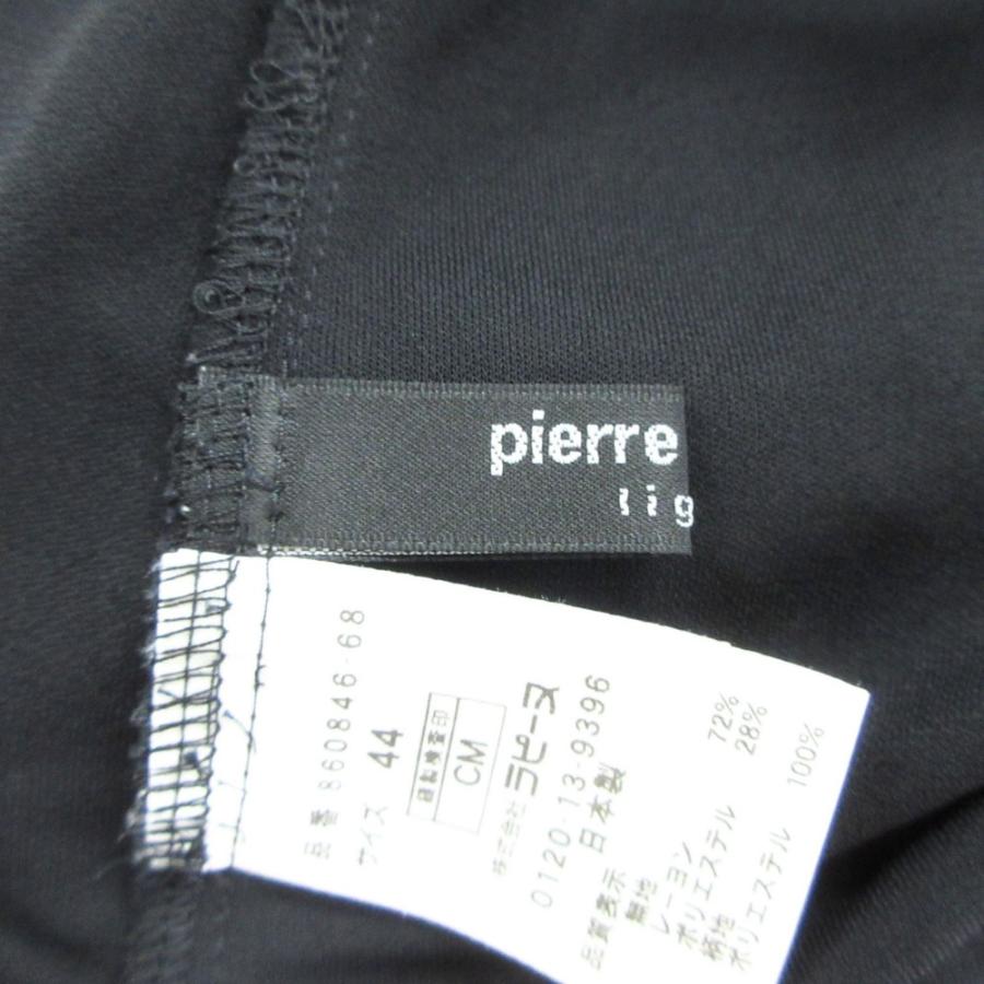 美品 Pierre Cardin ピエールカルダン 千鳥格子 ブラウス シャツ カットソー 長袖 クルーネック 大きいサイズ 44 黒 白 レディース 古着 中古 | pierre cardin | 07