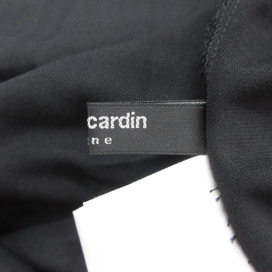 美品 Pierre Cardin ピエールカルダン 千鳥格子 ブラウス シャツ カットソー 長袖 クルーネック 大きいサイズ 44 黒 白 レディース 古着 中古 | pierre cardin | 08