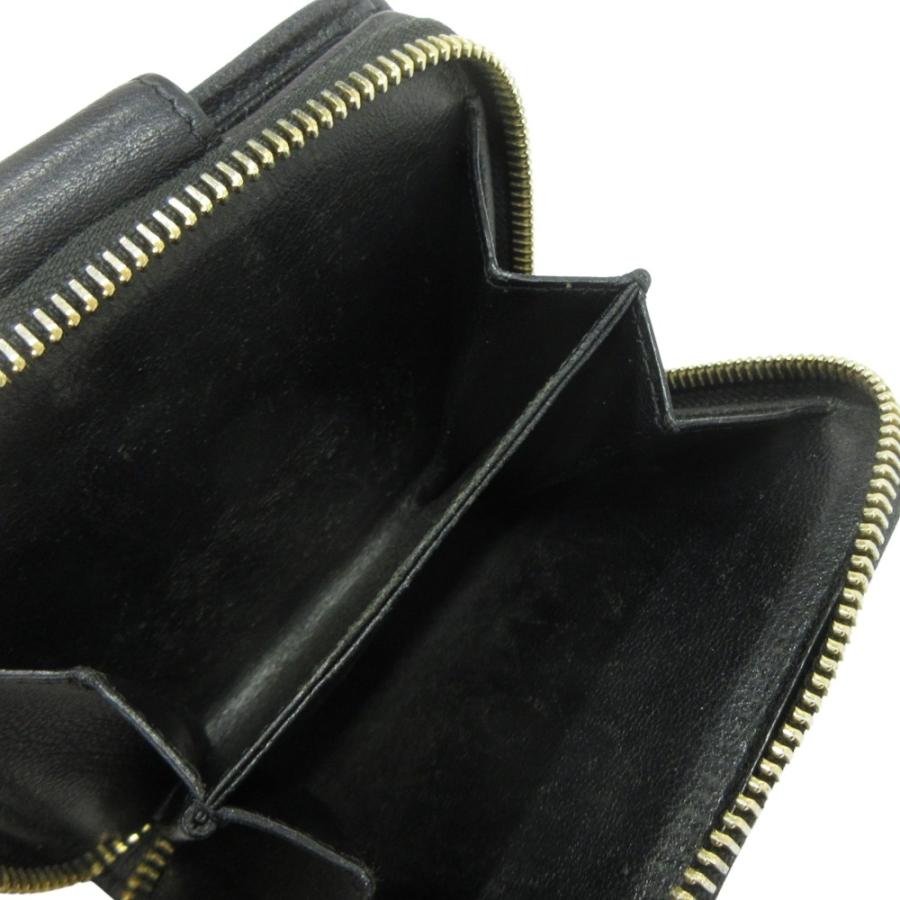 YVES SAINT LAURENT イヴサンローラン モノグラム ウォレットケース 二つ折り 財布 ラウンドファスナー ロゴ ゴールド金具 黒 レディース 古着 中古 | Yves Saint Laurent | 05
