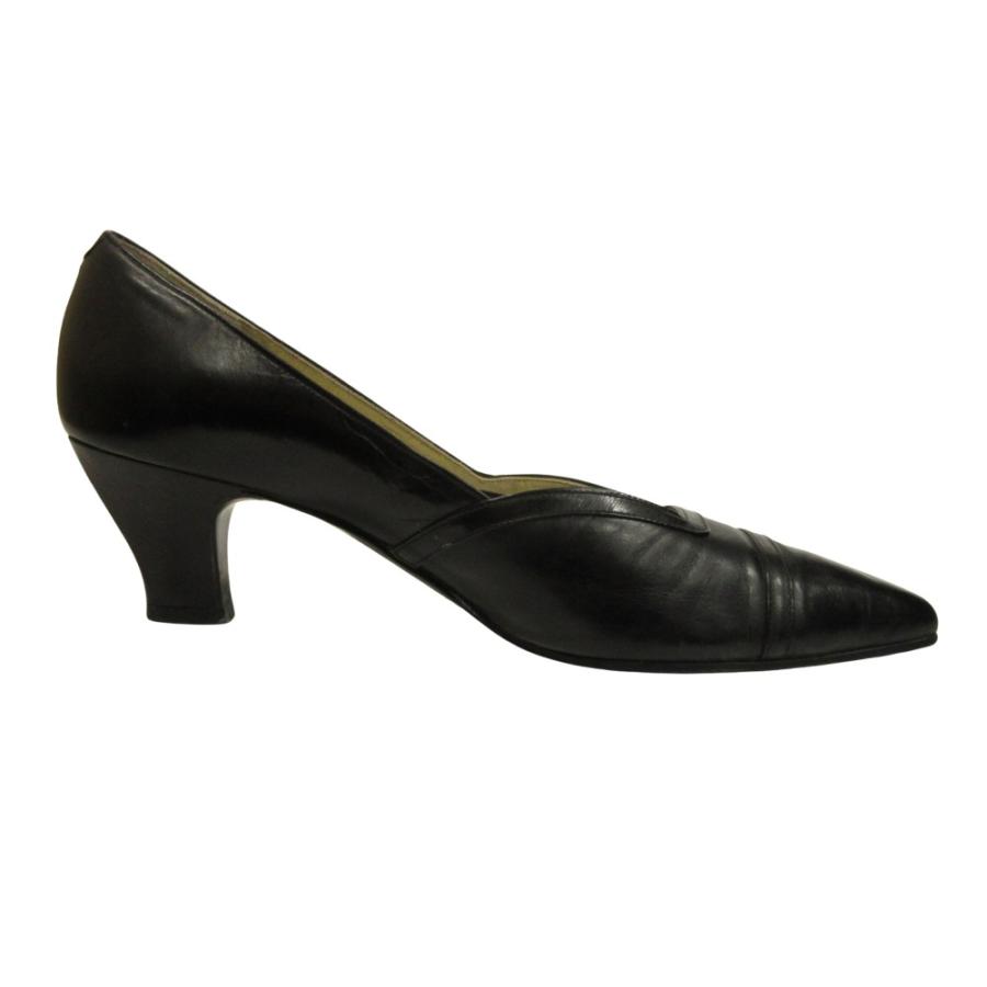 YVES SAINT LAURENT イヴサンローラン キャップトゥ パンプス シューズ 靴 レザー オールド 35.5 23cm 黒 ブラック レディース 古着 中古 | Yves Saint Laurent | 01