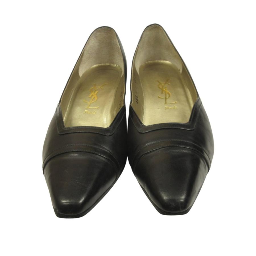 YVES SAINT LAURENT イヴサンローラン キャップトゥ パンプス シューズ 靴 レザー オールド 35.5 23cm 黒 ブラック レディース 古着 中古 | Yves Saint Laurent | 03