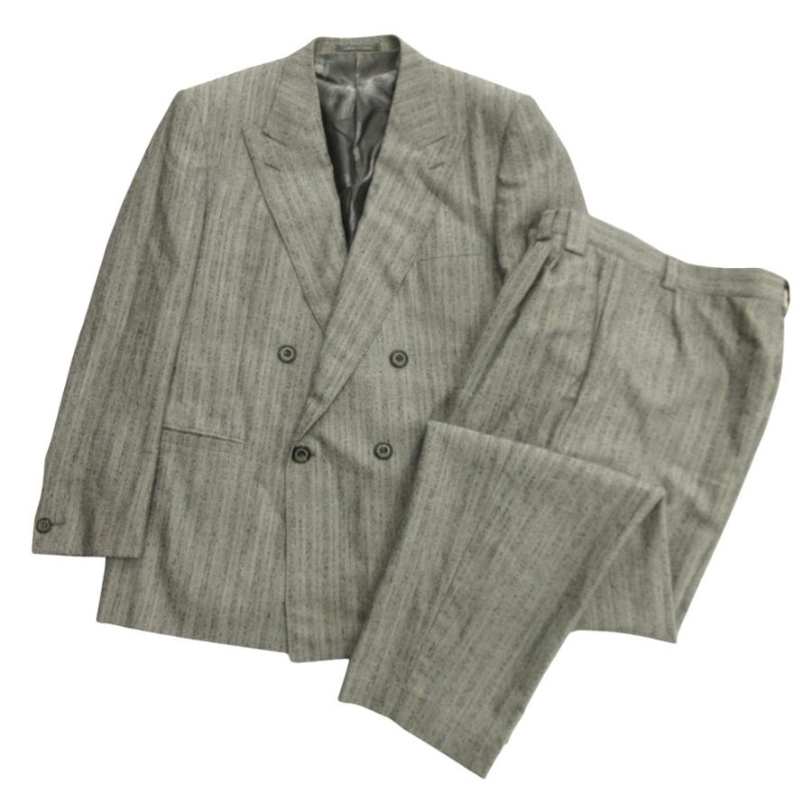 Gianni Versace ジャンニヴェルサーチ スーツ セットアップ ダブル ジャケット パンツ メデューサ 90's ヴィンテージ 56 グレー メンズ 古着 中古 USED GIANNI VERSACE Gianni Versace ジャンニヴェルサーチ スーツ